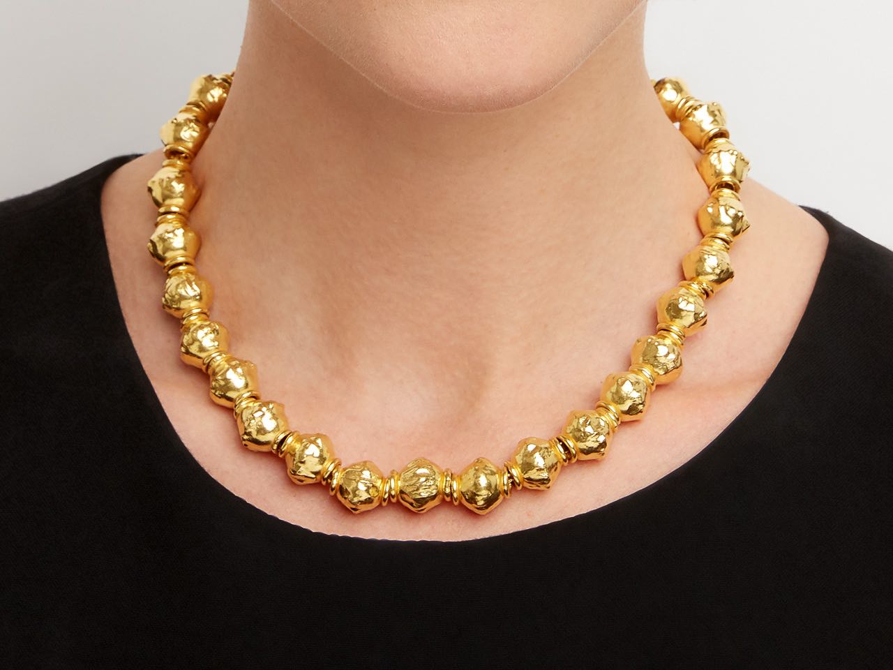 Jean Mahie Bead Necklace in 22K Gold