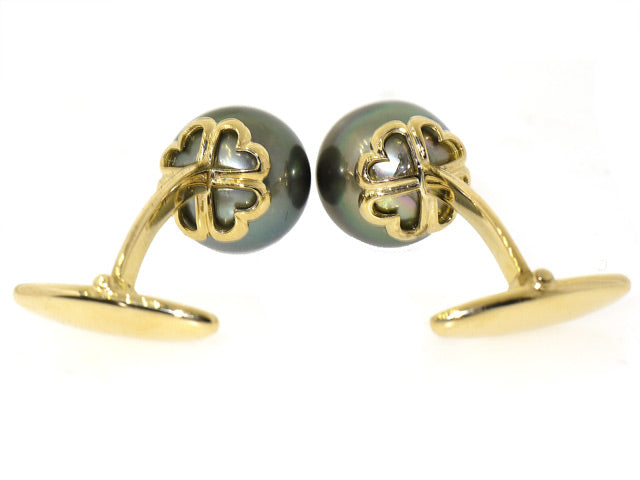 Tahitian Pearl Cufflinks in 18K