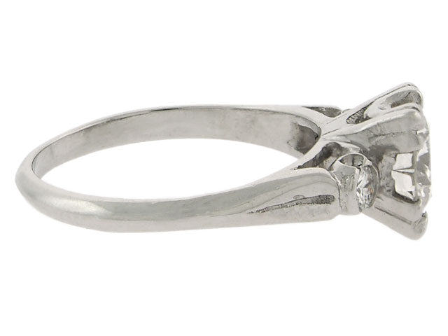 Mid-Century 0.96 Carat J/SI-1 Diamond Engagement Ring in Platinum