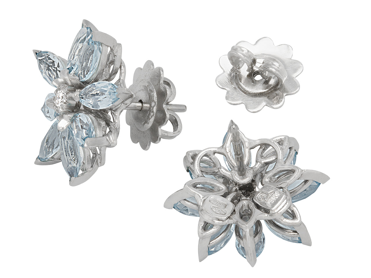 Asprey Blue Topaz and Diamond 'Daisy' Flower Suite in 18K