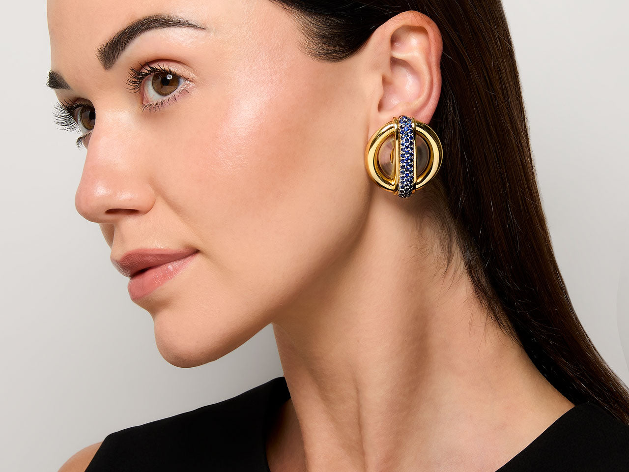 Cartier Aldo Cipullo Sapphire Circles Earrings in 18K