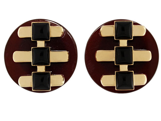 Cartier Aldo Cipullo Carnelian and Onyx Earrings in 18K