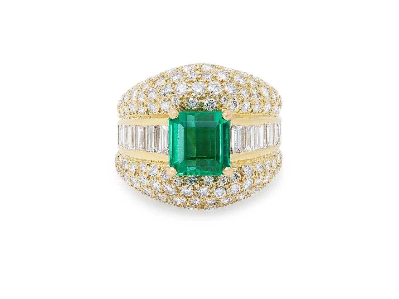 Hammerman Brothers Emerald and Diamond Ring in 18K Gold