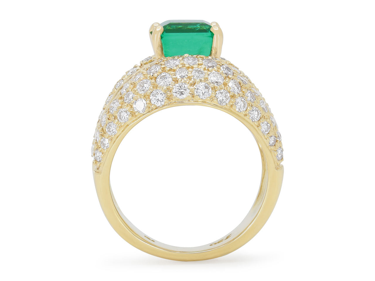 Hammerman Brothers Emerald and Diamond Ring in 18K Gold