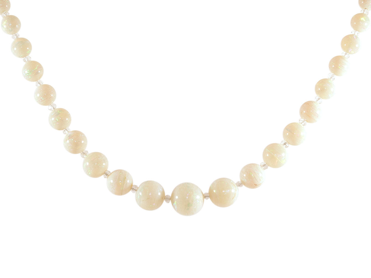 Opal Bead Necklace in 14K