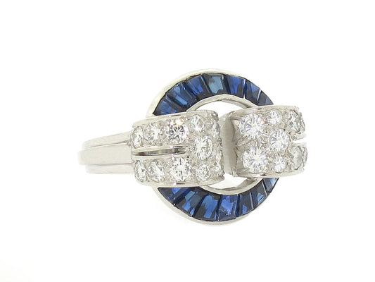 Oscar Heyman Sapphire and Diamond Ring in Platinum