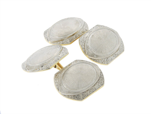 Antique Edwardian Cufflinks in Platinum and 14K