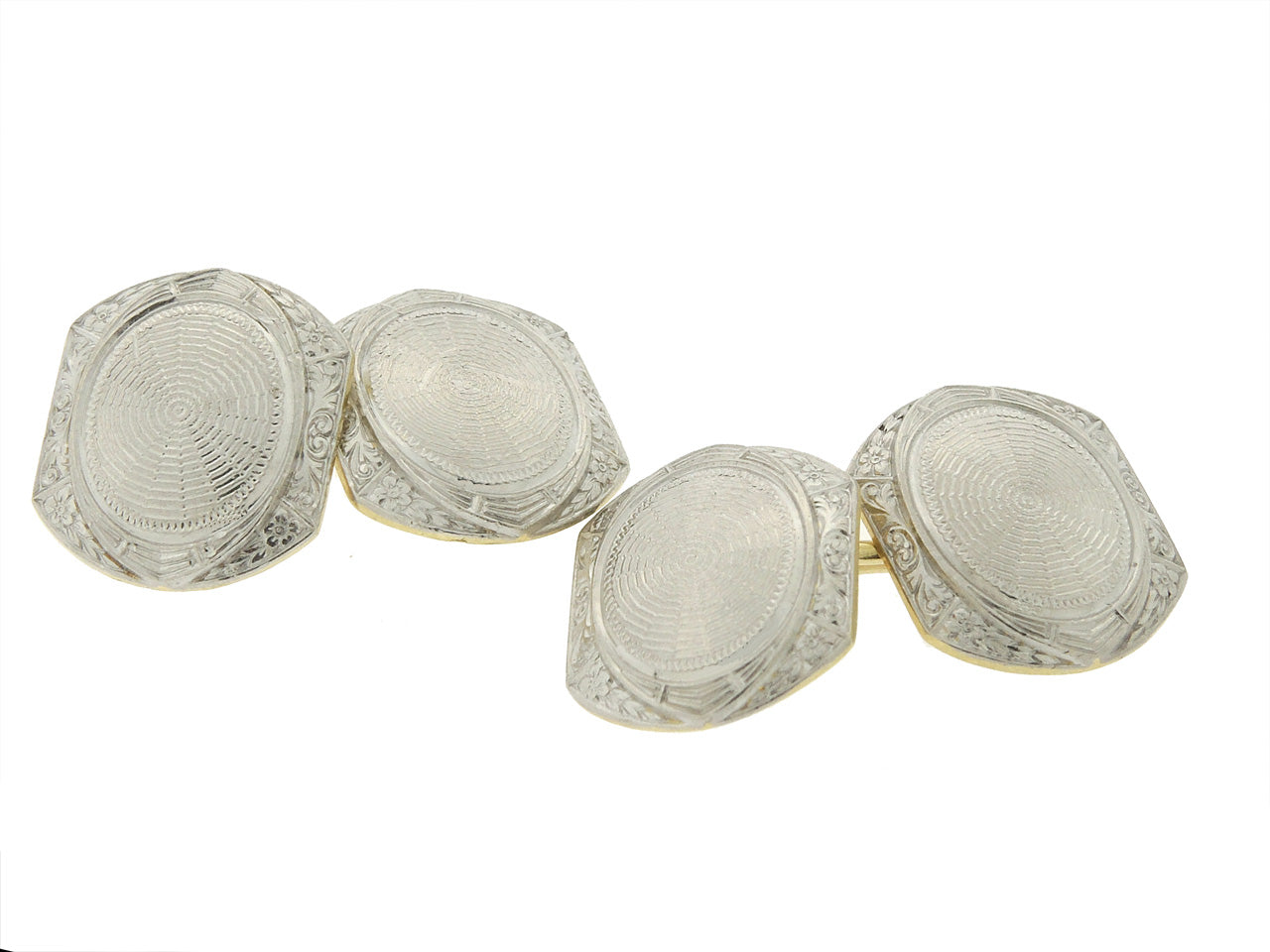 Antique Edwardian Cufflinks in Platinum and 14K