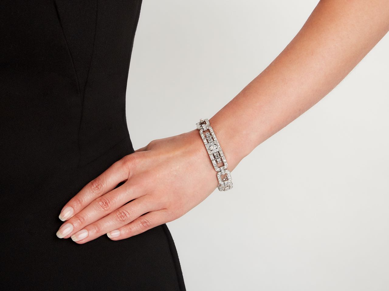 Art Deco Diamond Bracelet in Platinum