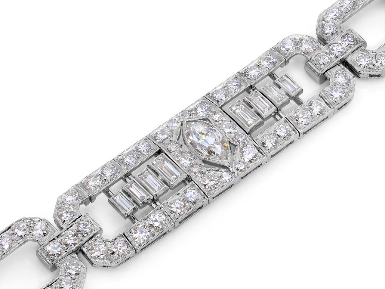 Art Deco Diamond Bracelet in Platinum