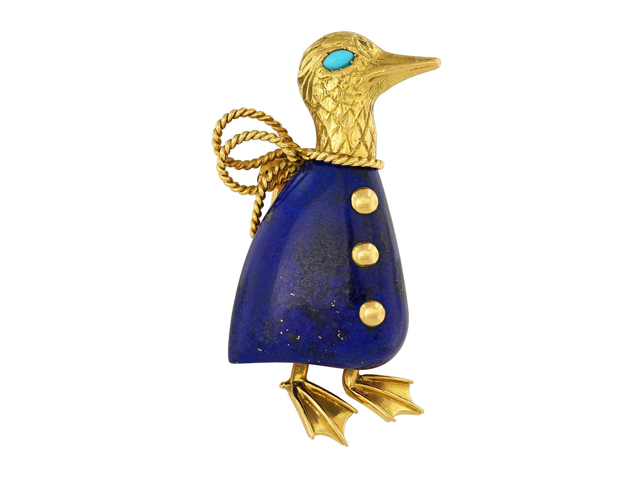 Cartier Paris Lapis Duck Brooch in 18K