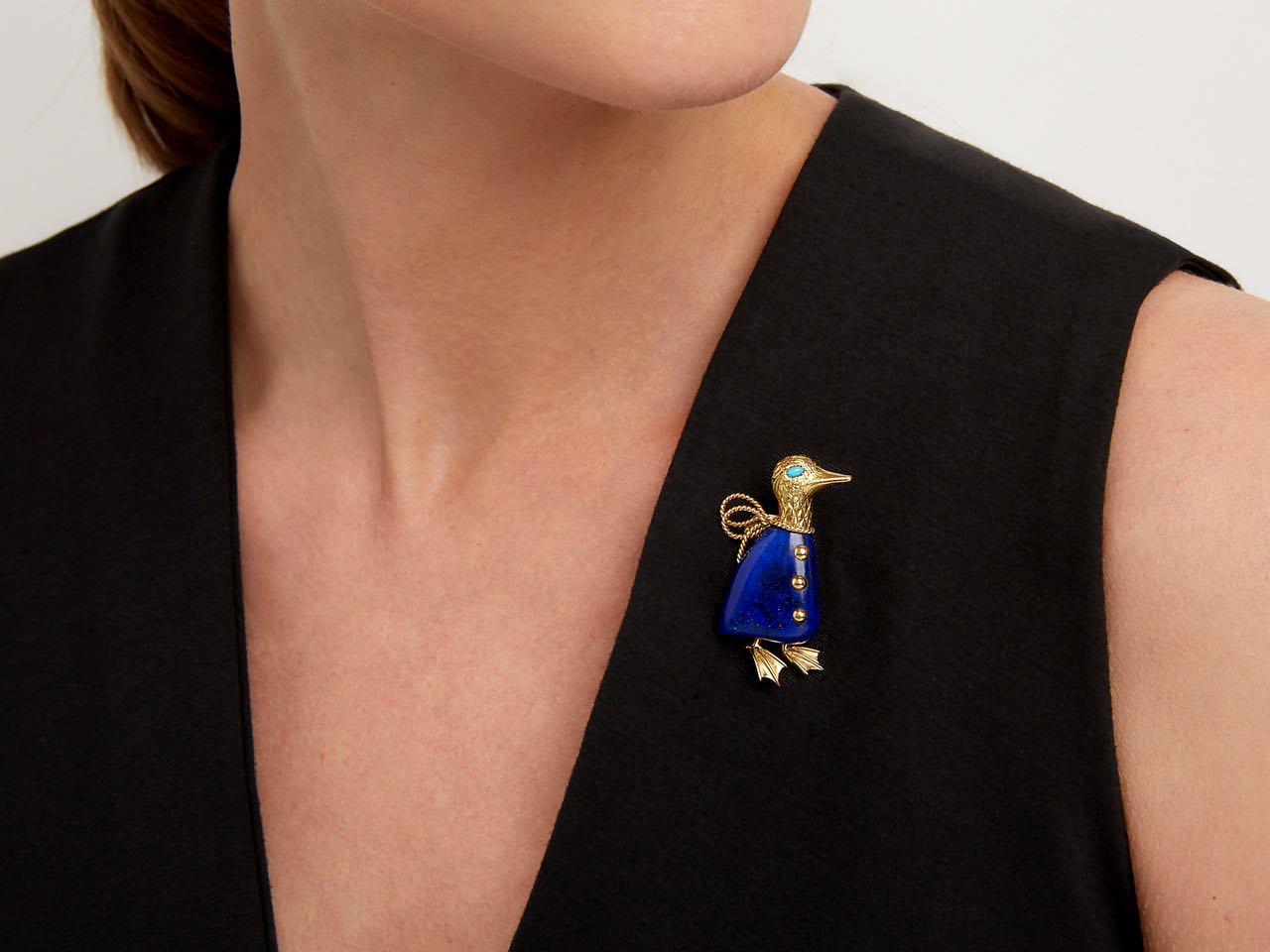 Cartier Paris Lapis Duck Brooch in 18K