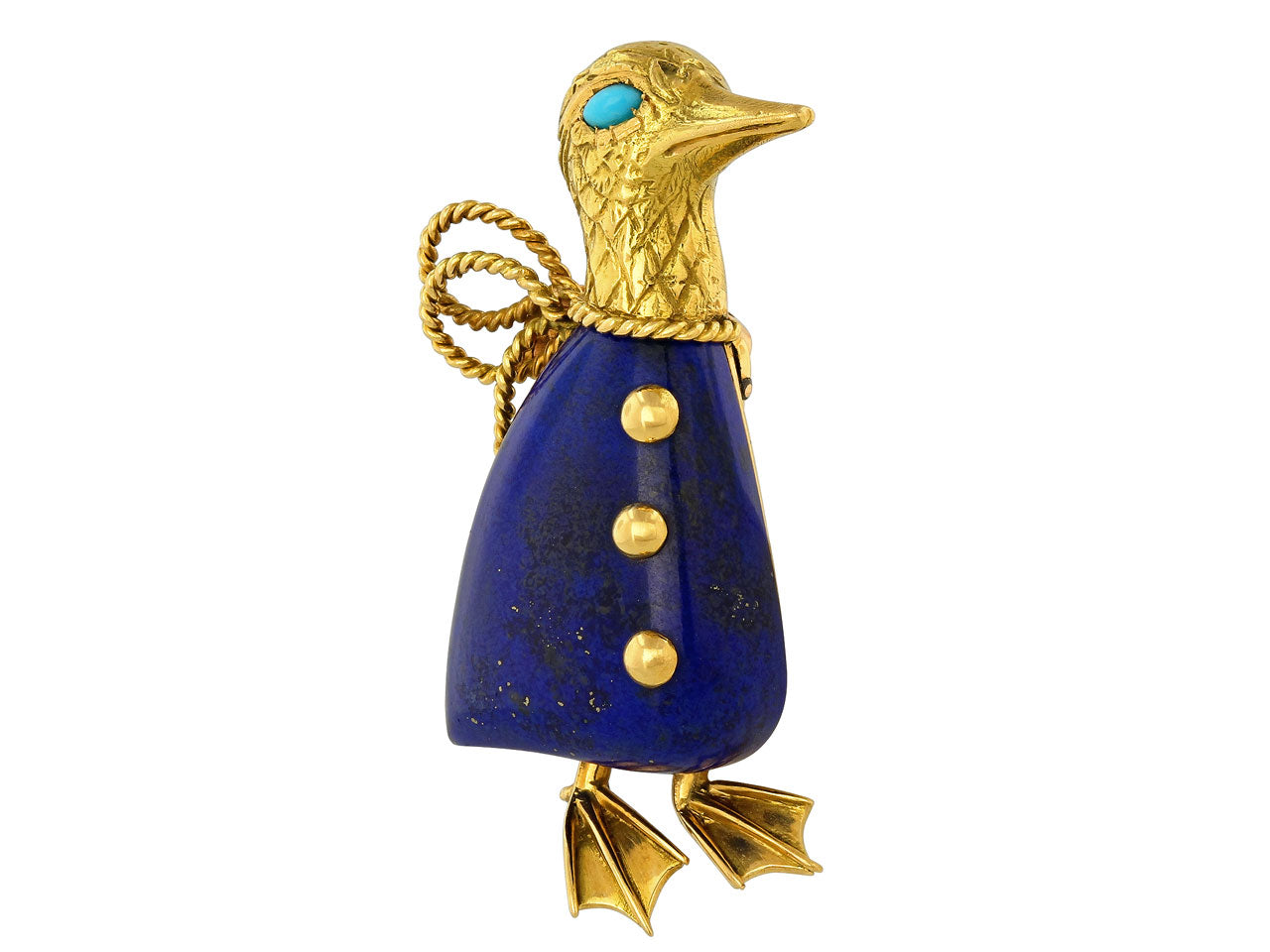 Cartier Paris Lapis Duck Brooch in 18K