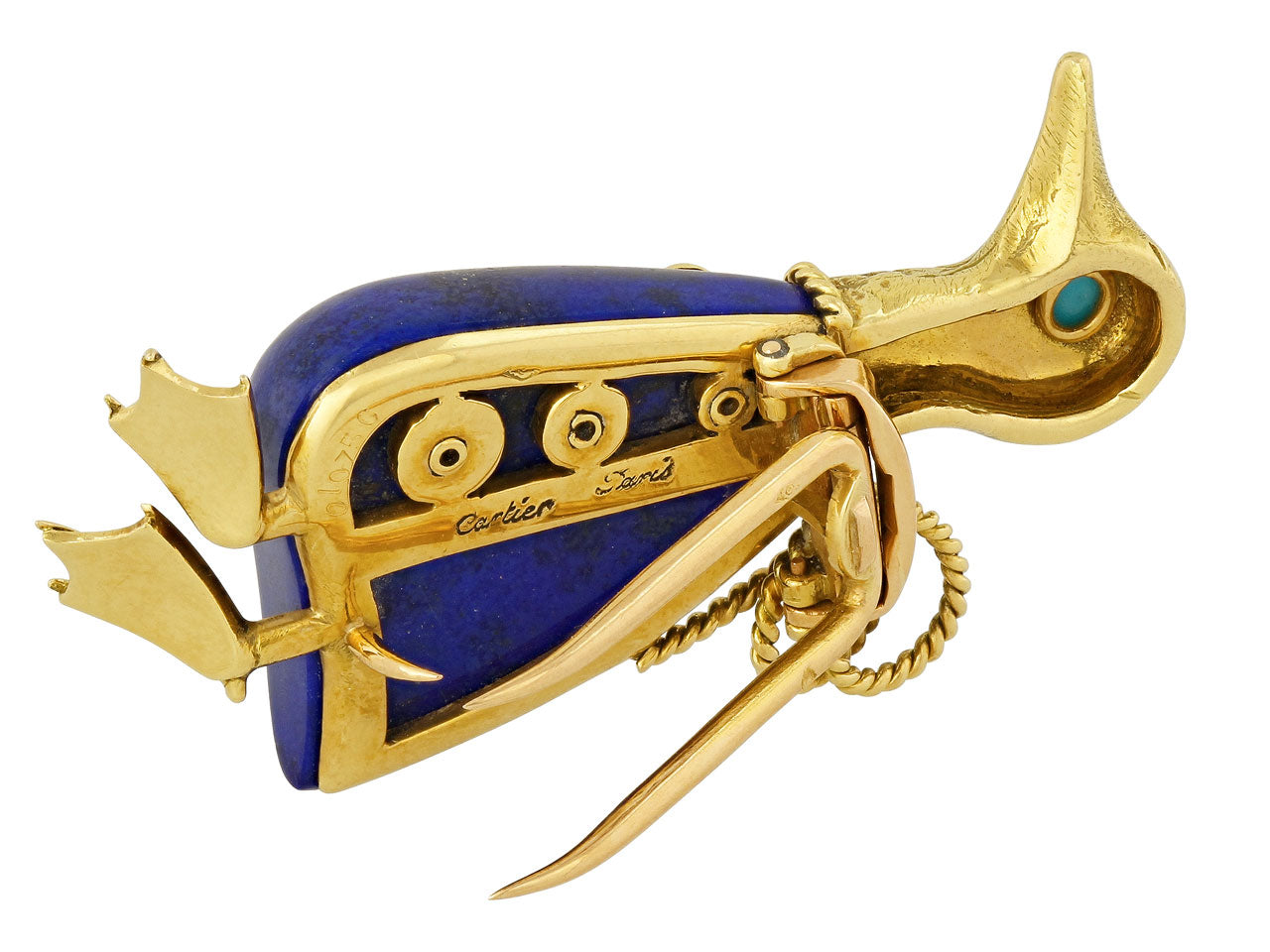 Cartier Paris Lapis Duck Brooch in 18K