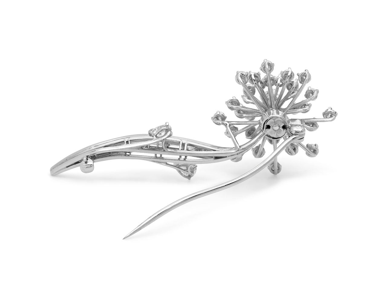 Oscar Heyman Diamond Flower Brooch in Platinum