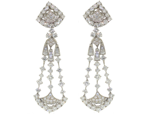 Diamond Chandelier Earrings in 18K White Gold