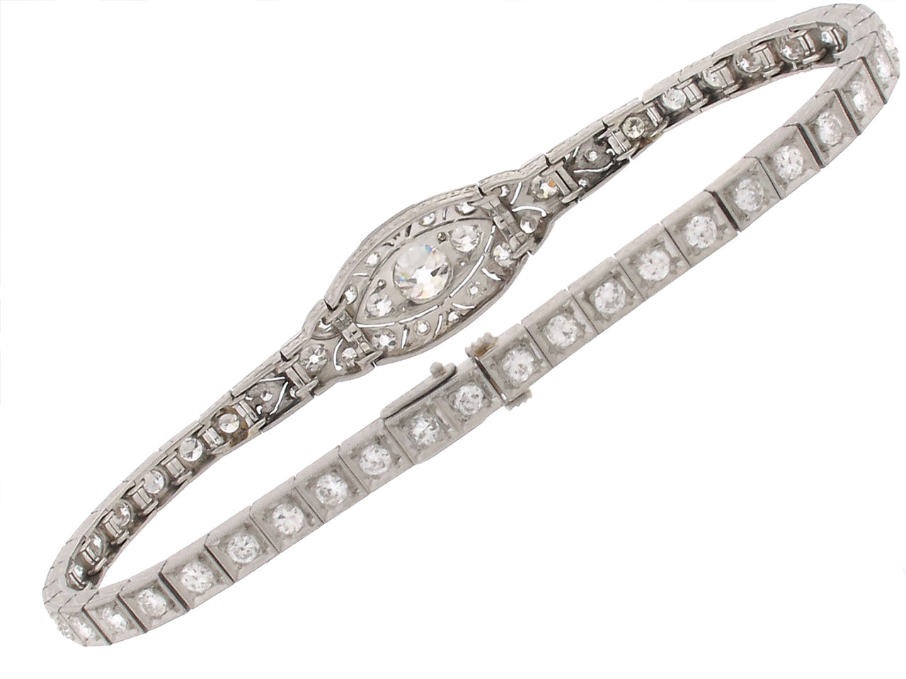 Art Deco Diamond Bracelet in Platinum