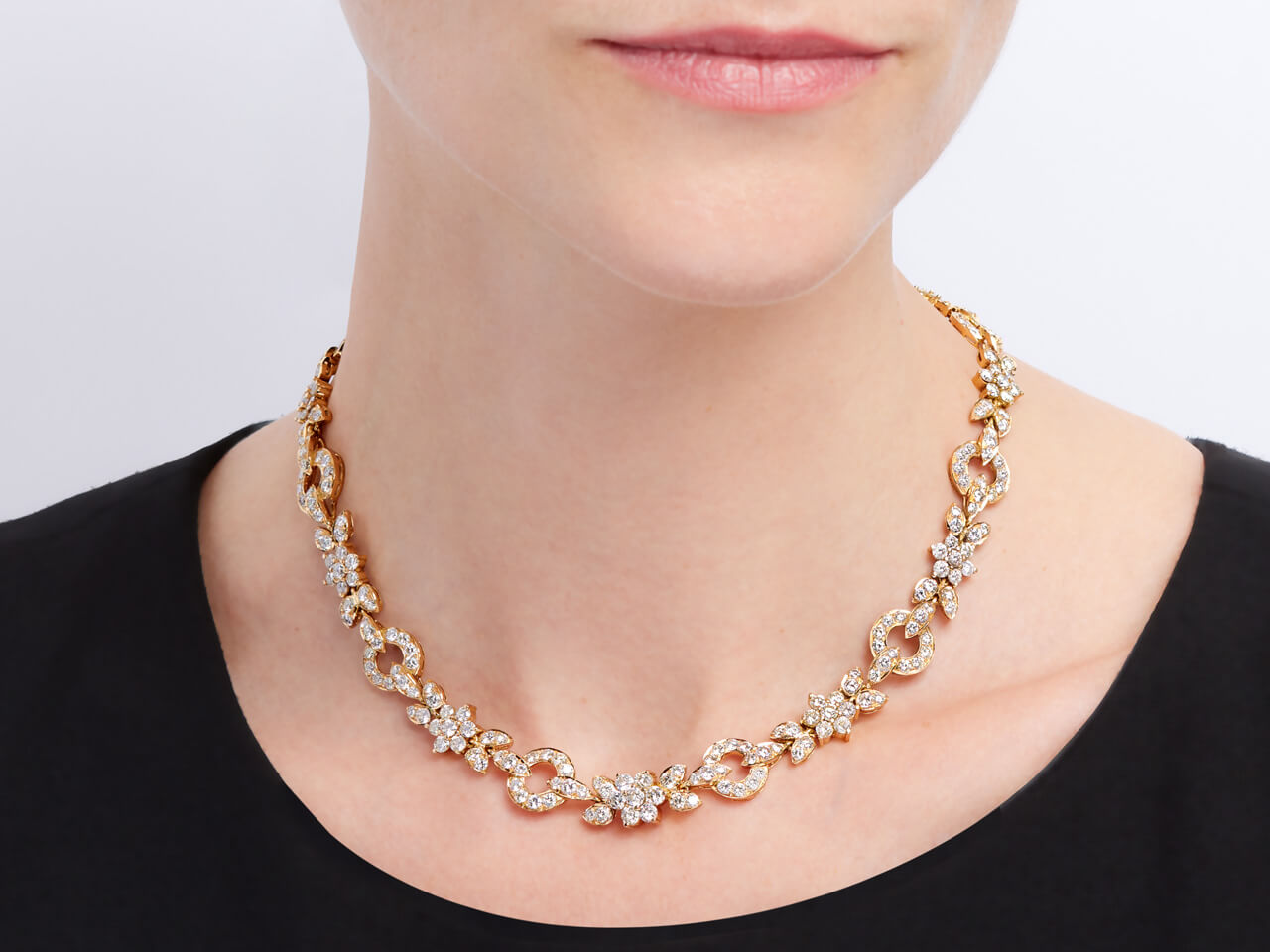 Diamond Statement Necklace in 18K Yellow Gold