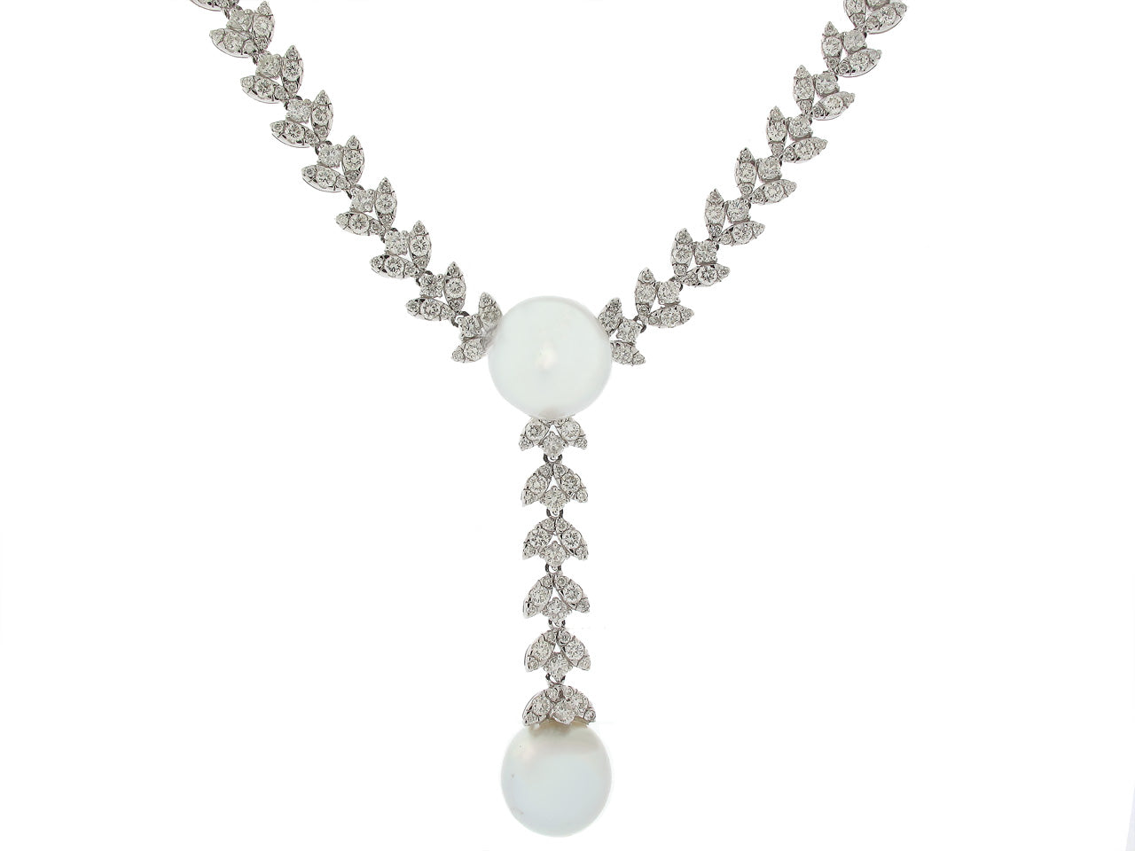 South Sea Pearl and Diamond Necklace in 18K White Gold