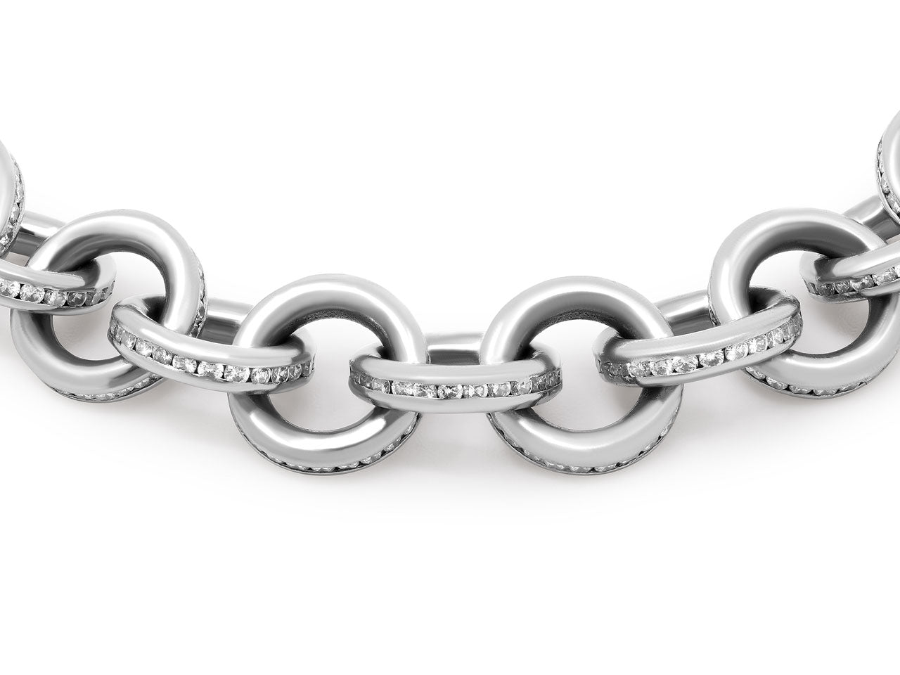 Diamond Link Bracelet in Platinum