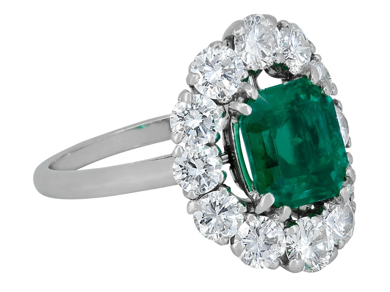 Mellerio dits Meller Emerald and Diamond Ring in Platinum