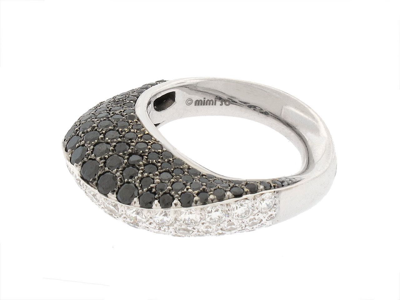 Mimi So Black and White Diamond Ring in 18K