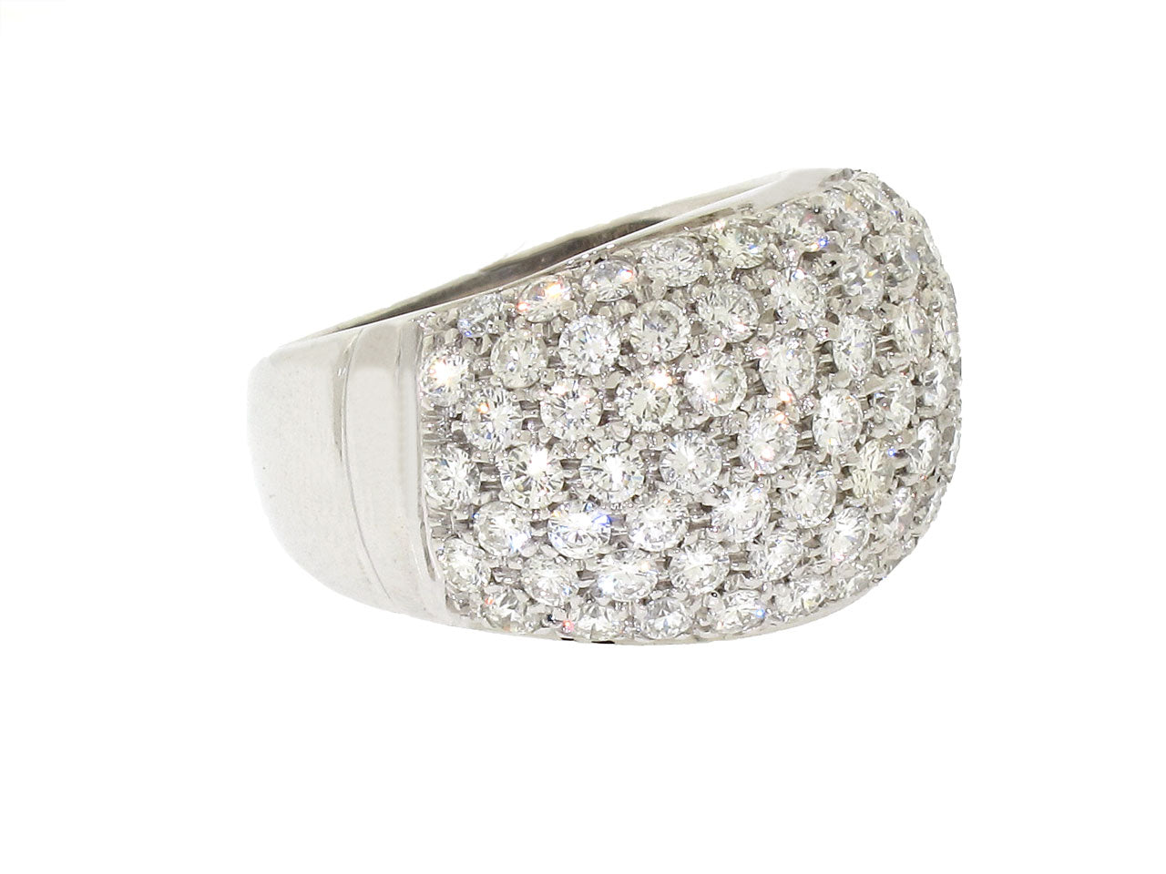 Domed Diamond Ring in 18K