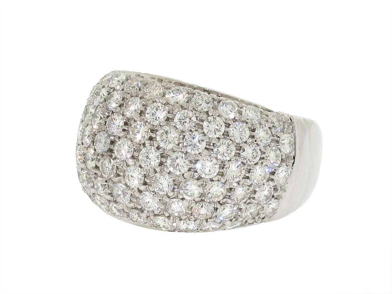 Domed Diamond Ring in 18K