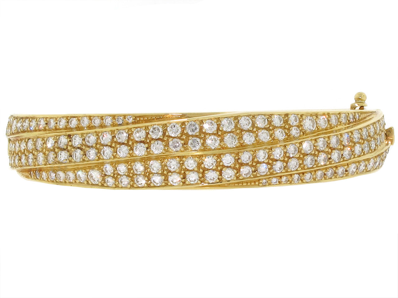 French Diamond Bangle Bracelet in 18K