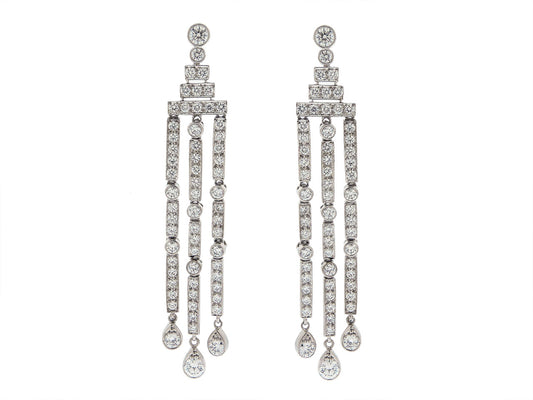 Tiffany & Co. 'Jazz' Triple-bar Diamond Drop Earrings in Platinum