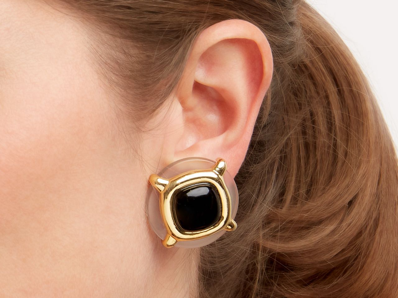 Cartier Aldo Cipullo Crystal and Onyx Earrings in 18K