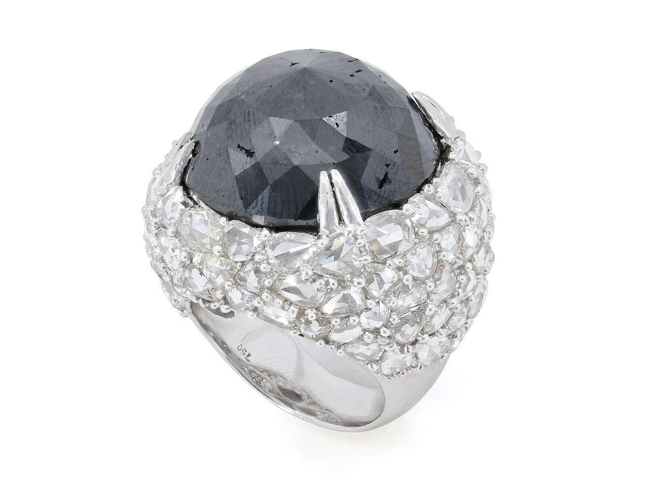 Black and White Diamond Ring in 18K