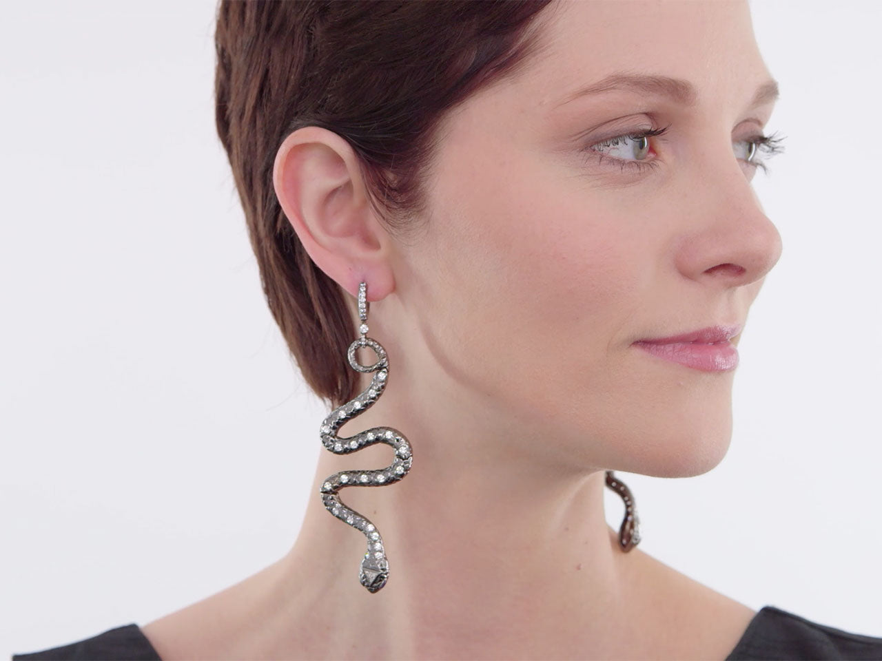 Diamond snake earrings shop