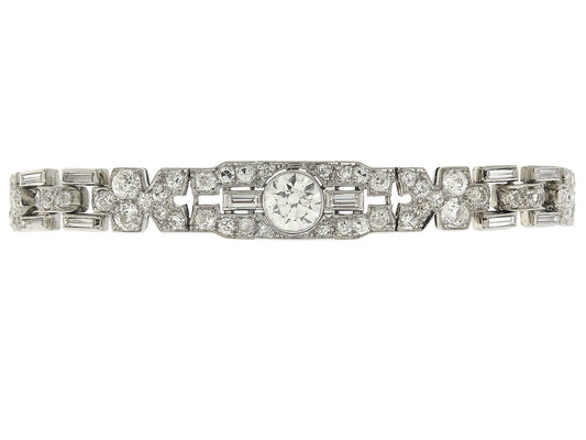 Art Deco Diamond Bracelet in Platinum