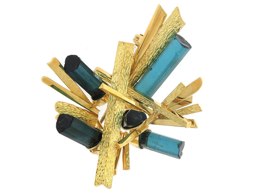 H.Stern Modernist Tourmaline Brooch in 18K