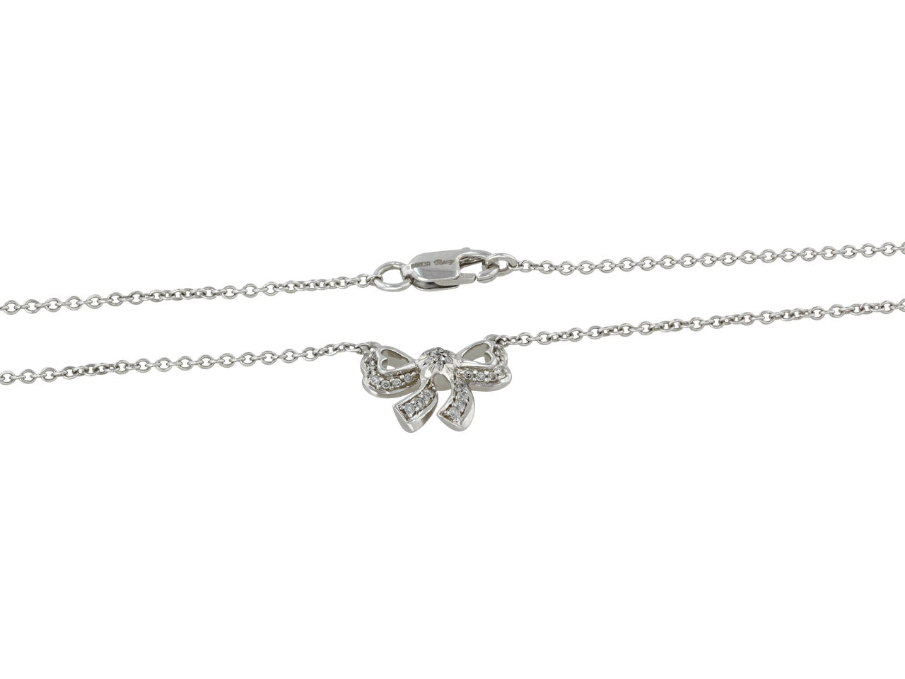 Poiray Diamond Bow Necklace in 18K