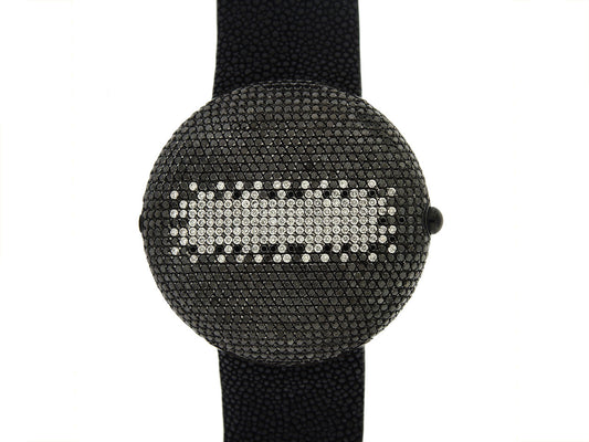 Christian Koban 'Clou' Black Diamond Dinner Watch in Stainless Steel