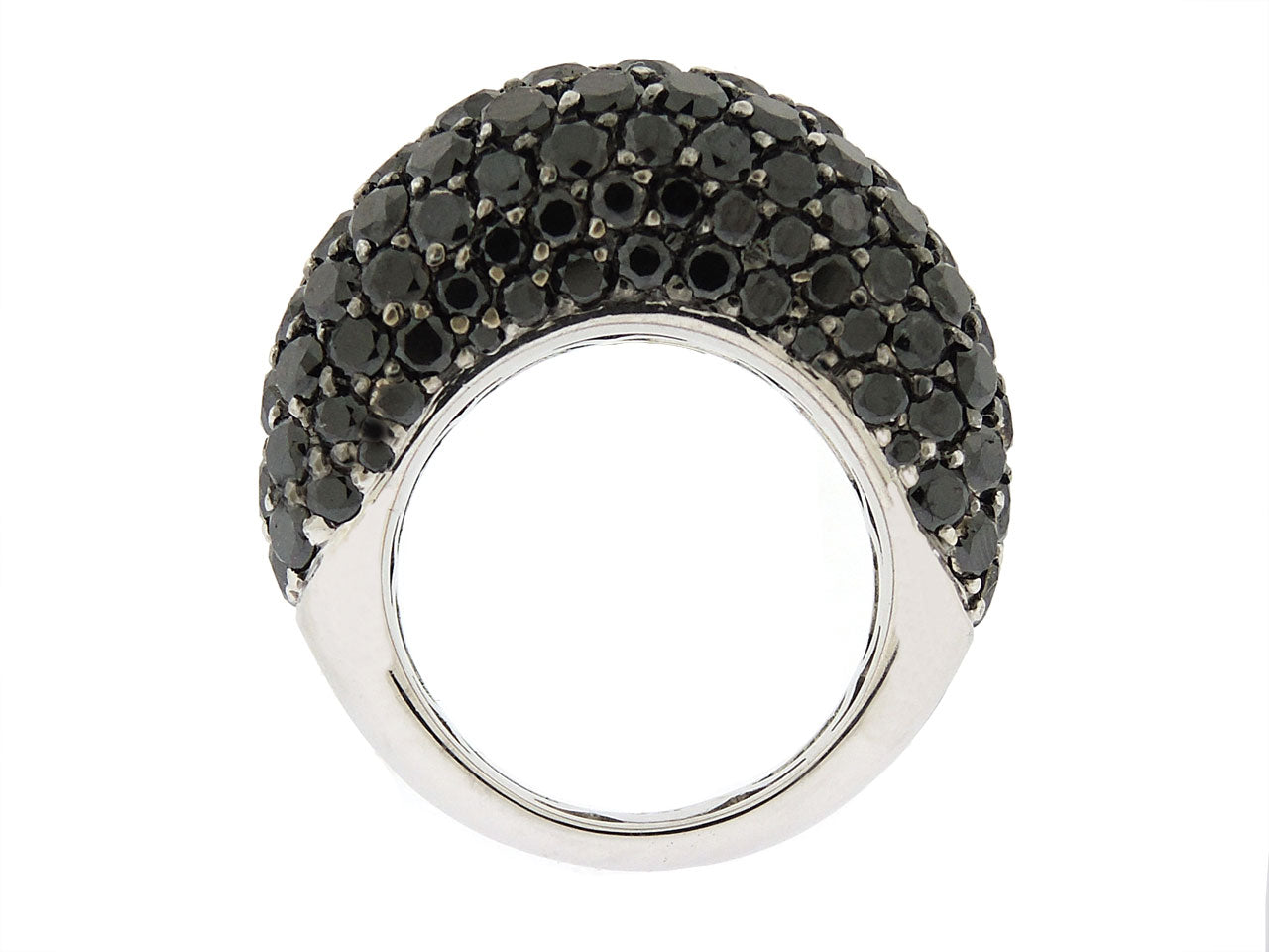 Black Diamond Boule Ring in 18K