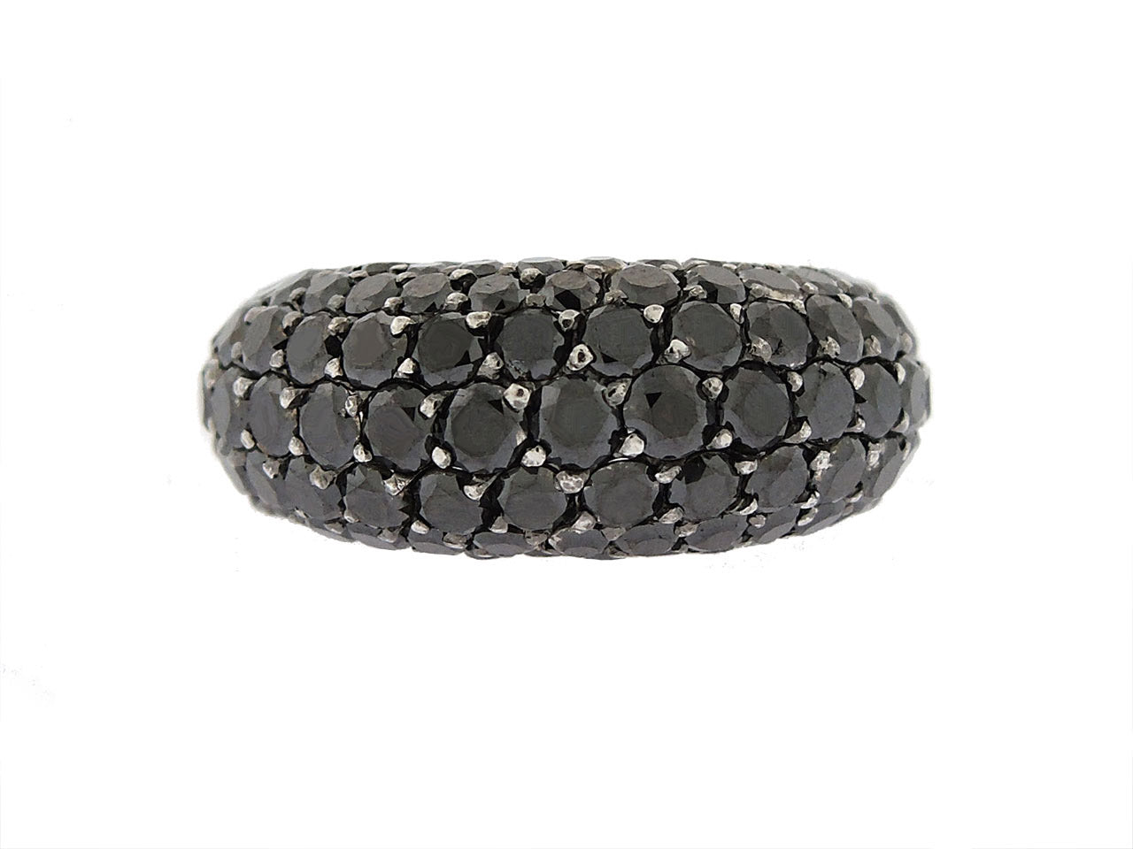 Black Diamond Boule Ring in 18K