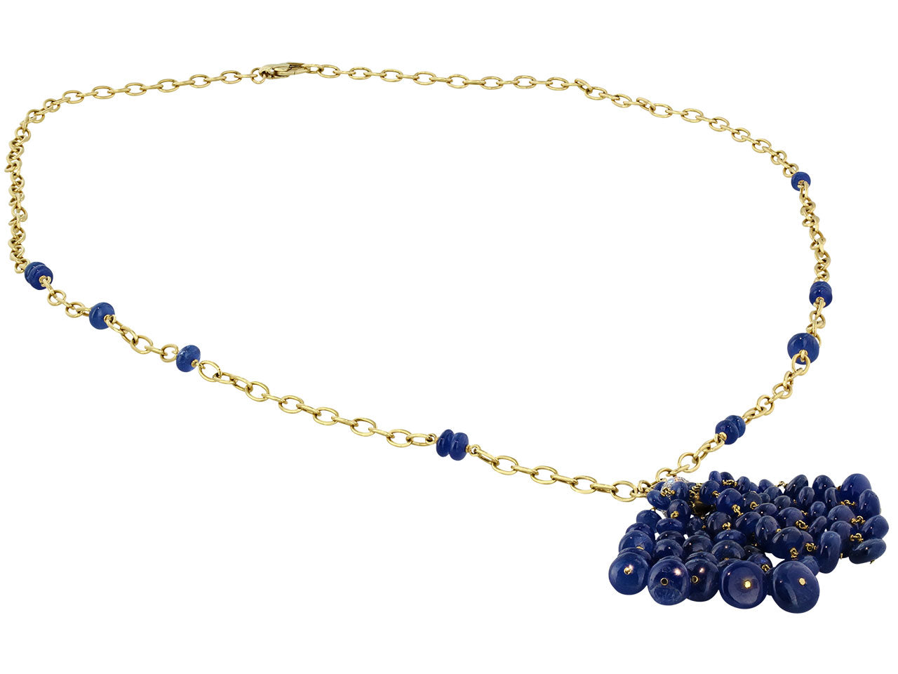 Sapphire and Diamond Tassel Necklace in 18K