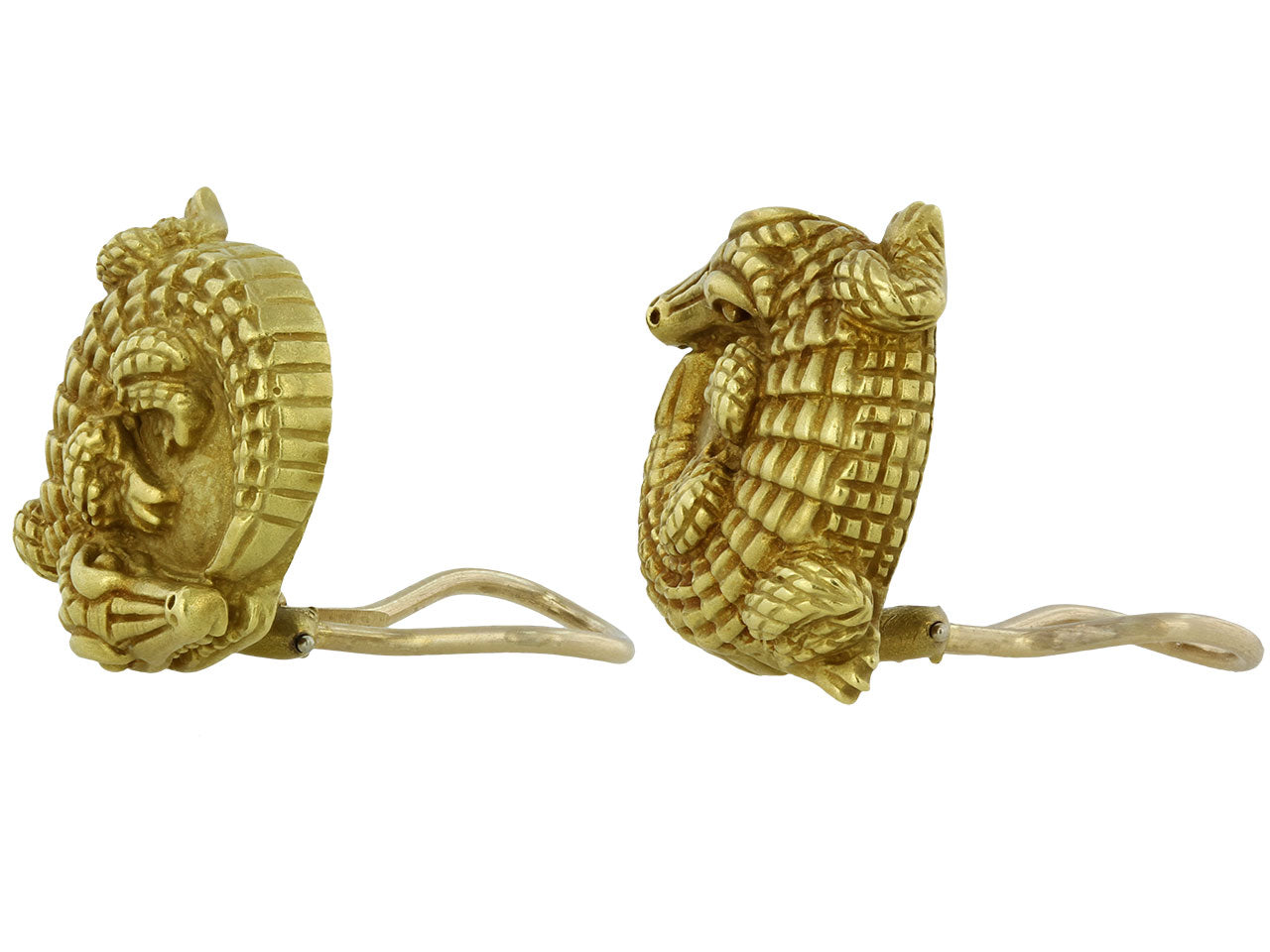 Kieselstein-Cord Alligator Earrings in 18K