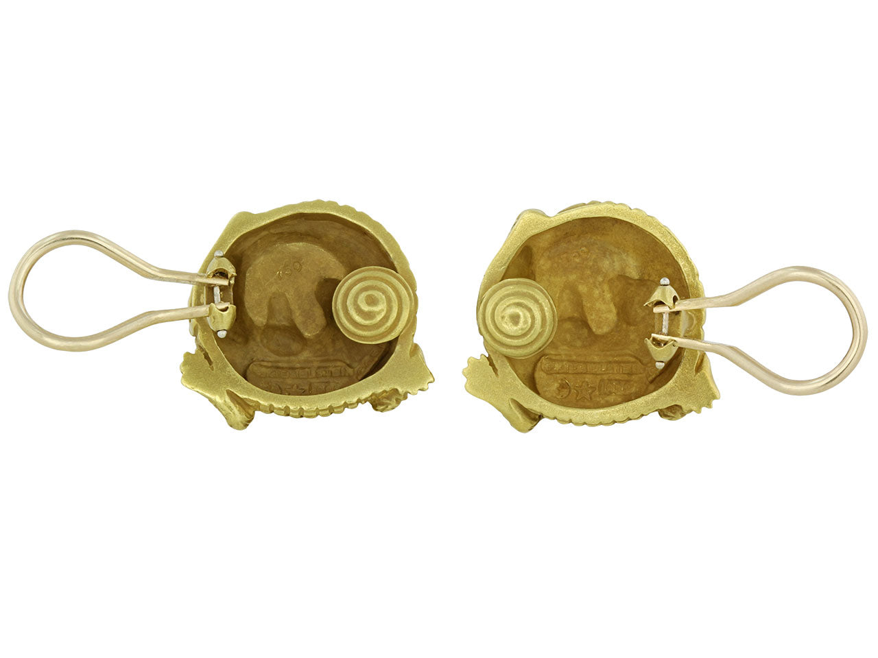 Kieselstein-Cord Alligator Earrings in 18K