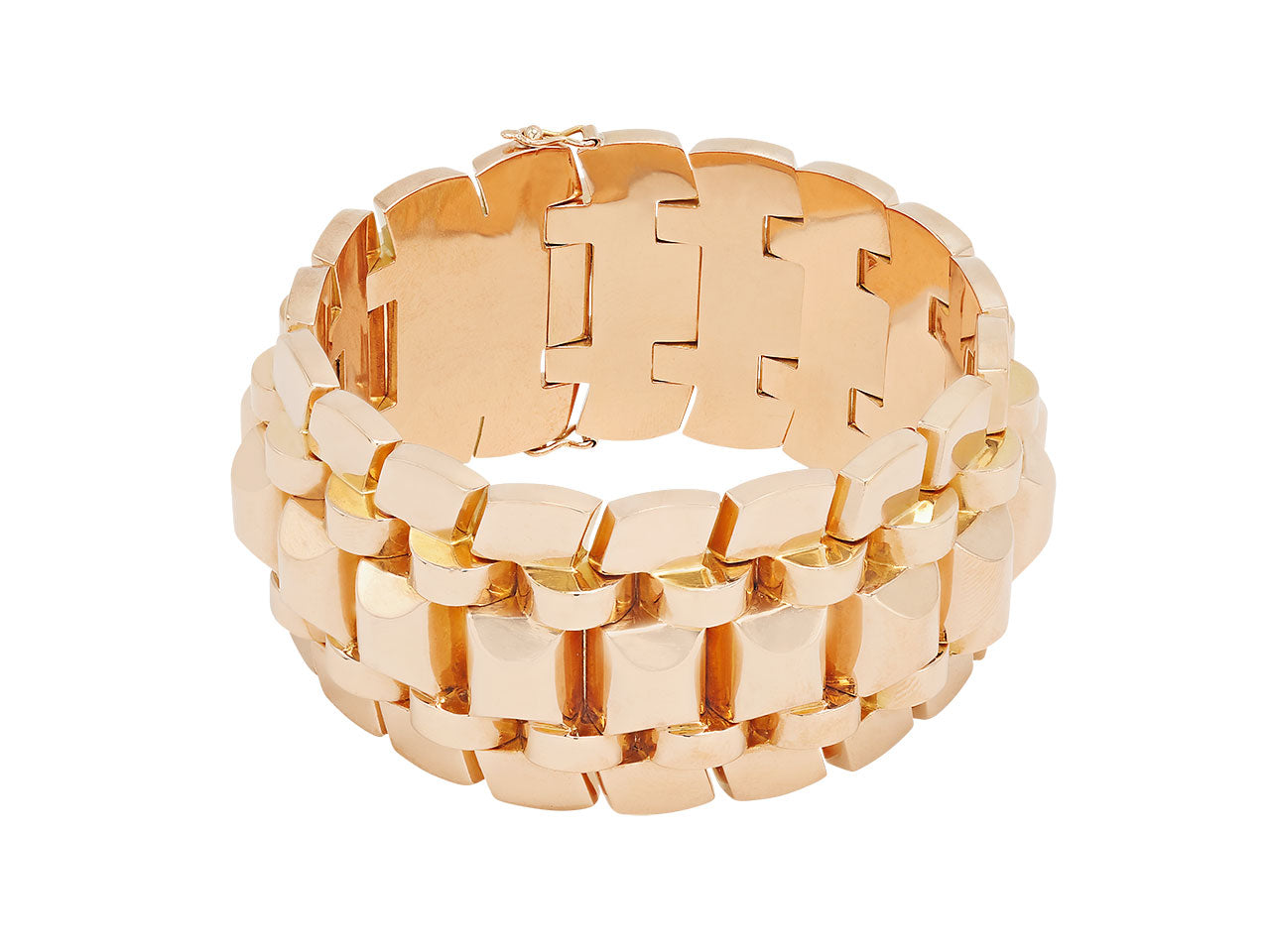 Retro Gold Bracelet in 18K Rose Gold, French