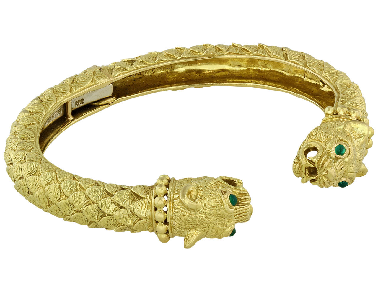 David Webb 'Kingdom' Collection Greek Lion Bangle in 18K Gold