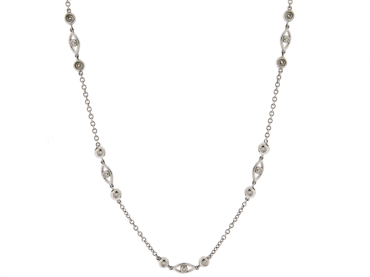 Diamond Necklace in 18K White Gold