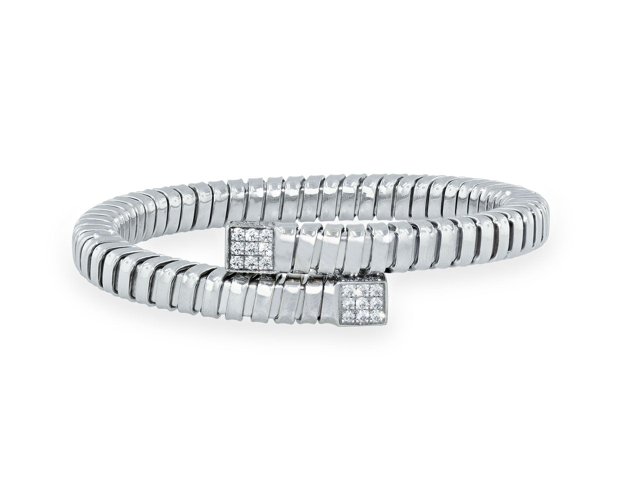 'Veneto' Bypass Bracelet in 18K White Gold, by Beladora