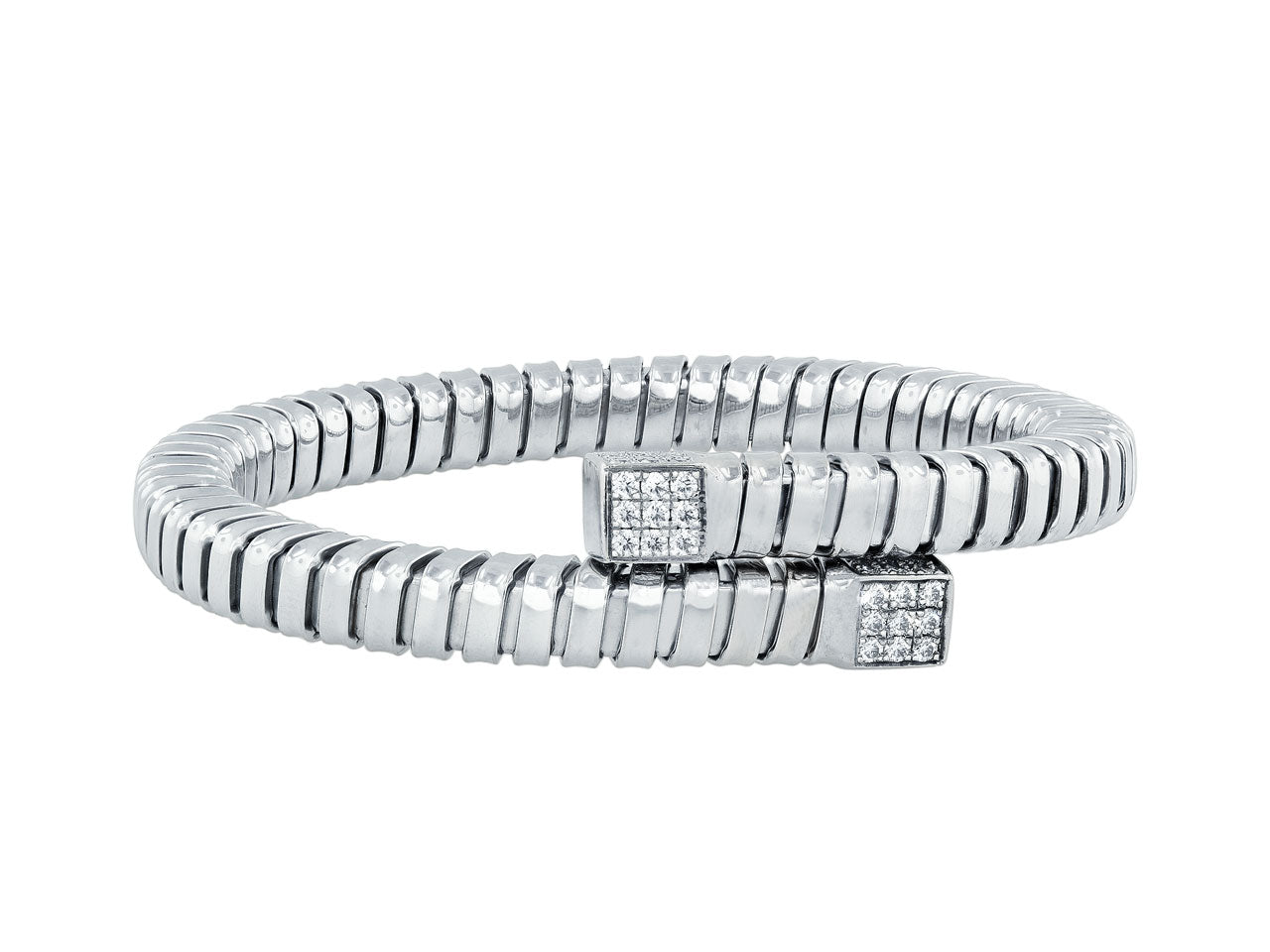 'Veneto' Bypass Bracelet in 18K White Gold, by Beladora