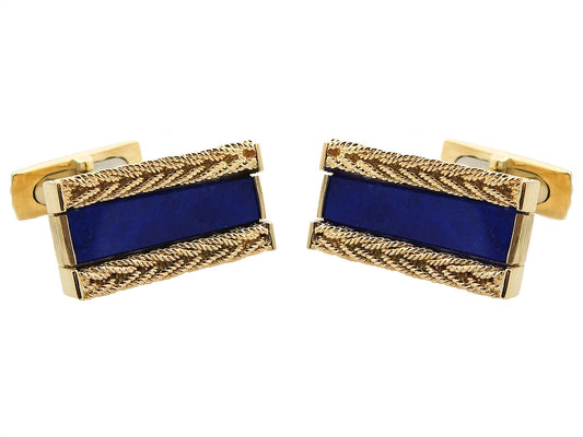 Lapis Cufflinks in 18K Gold