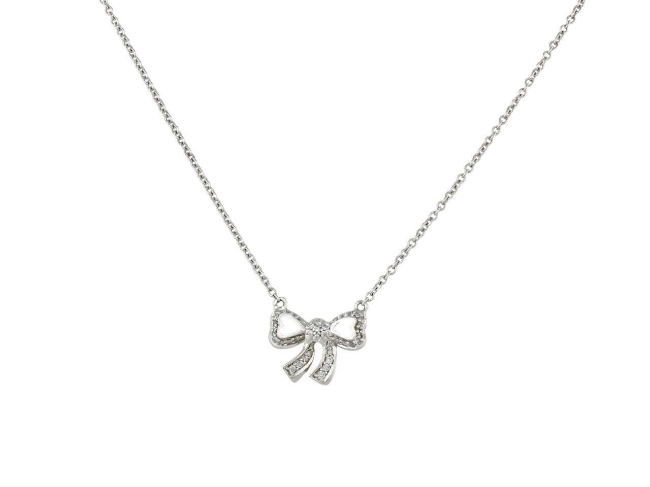 Poiray Diamond Bow Necklace in 18K