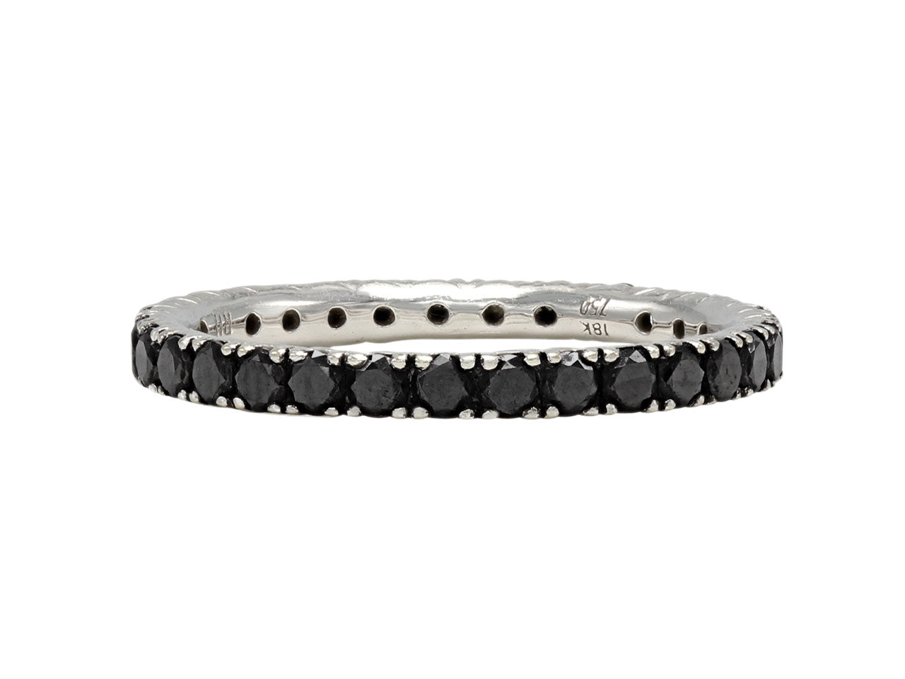 Black Diamond Eternity Ring in 18K White Gold